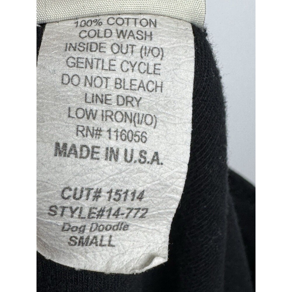 Jess and Jane‎ Top Womens Small Black Dog Doodle Embellished Cotton Made in USA - Picture 7 of 16